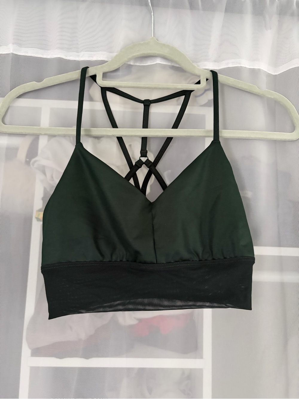 ALO Yoga Dark Green Strappy Sports Bralette